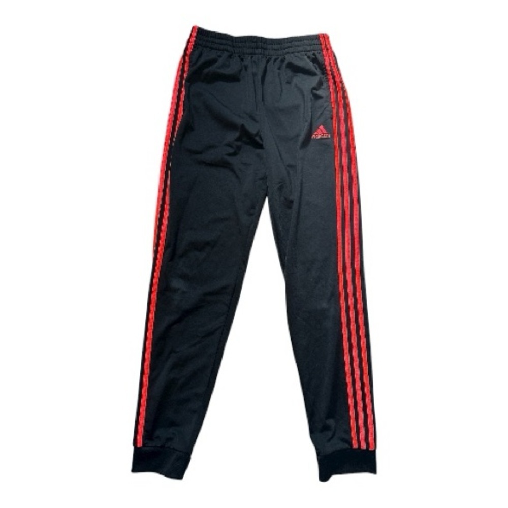 Adidas Kids Black Joggers with Red Stripes Youth XL 18/20